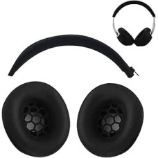 2 in 1 Studio Pro Silicone Protective Case Set, Anti-Scratch Ear Pad Cover/Zipper Headband Cover for Beats Studio Pro Headphones, Studio Pro Soft Silicone Protective Accessories (Black)