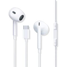 USB-C ausinės, Kopfhörer Typ C, In-Ear mit Mikrofon, Lautstärkeregler und reiner Klang, Kopfhörer Typ C suderinamos su iPhone 15/16 Pro/Samsung S20/S21/Huawei P20 Pro/P30/Google Pixel 3/4/XL