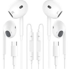 2 Pack USB C Kopfhörer für Phone 16/15, Typ C Earbuds Wired HiFi Stereo Ohrhörer mit Mikrofon und Lautstärkeregler Noise Cancelling, kompatibel mit Samsung Galaxy S23/S22/S21/S20/Ultra Note 10/20