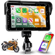 Rimoody 5 Inch Carplay Screen for Motorcycle Wireless Carplay and Android Car Display for Motorcycles, Wireless Carplay Car Radio for Motorcycles Support EQ Waterproof Bluetooth Helmets & Headphones
