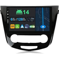 10.1 Inch Android 14 Car Radio with Sat Nav for Nissan X-Trail T32 Qashqai 2013-2021 | Octa Core | 6GB 128GB | Built-in 4G LTE | CarPlay & Android Car | DSP | DAB | HDMI | Dual Band WiFi