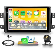 4G+128G belaidis Carplay Android automobilinis radijas Suzuki SX4 2006-2013 Fiat Sedici 2005-2014 9 colių Incell ekrano automobilinis radijas Android automobilinė GPS navigacija WiFi Mirror Link Bluetooth FM/RDS/SWC Rear View