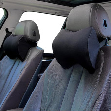 ZATOOTO automobilinė kaklo pagalvė, 2 dalių, atminties putų kaklo pagalvė, su reguliuojamu dirželiu ant peties ir skalbiamu užvalkalu, skirta vairuotojui arba keleiviui, patogi, minkšta ir kvėpuojanti (juoda)