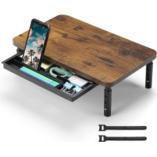 ETHU monitoriaus stovas, 3 reguliuojamo aukščio (11, 13, 15 cm) monitoriaus stovas su stalčiumi, stalviršio organizatorius biurui ir namams, ergonomiškas stovas kompiuterio spausdintuvui, nešiojamajam kompiuteriui, asmeniniam kompiuteriui