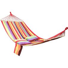 SONGMICS hammock with 2 pillows, lying area approx. 210 x 150 cm, load capacity up to 300 kg colorful GDC22W