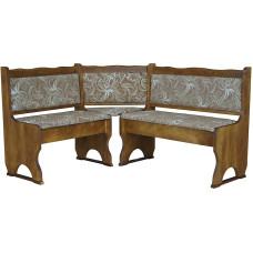 k koma Corner Bench Upholstery Pine Wood Oak Colour with Padding Solid Wood - Light Flower (140 x 180)
