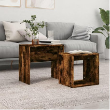 Rinkinys su 2 moderniais segtukais iš holz, keliomis kišenėmis, eiche Rauch, für Wohnzimmer, Schlafzimmer oder Büro mit kompaktem Design und Funktion