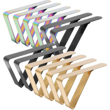 12 vienetų pikniko staltiesės klipai Nerūdijančio plieno reguliuojami lauko stalo audinių laikikliai Stalo audinių klipai (auksiniai, įvairiaspalviai ir juodi)