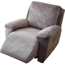 EBETA E Armchair Throws, Armchair Protector, Stretch Cover for Relaxing Chair, Complete Protective Cover, Made of Elastic Armchair, Wing Chair (Embossed Grey)
