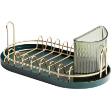 VIDECOR indų džiovintuvas, 1 pakopos indų stovas su lašėjimo padėklu, indų nusausintuvų organizavimo stovas su indų laikiklių rinkiniu