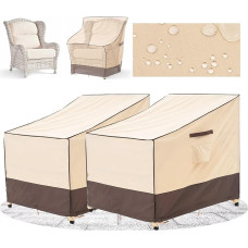 F&J Outdoors Cover Garden Chairs Waterproof Garden Chair Cover 102 x 102 x 66/91 cm Pack of 2 Garden Furniture Protection Weatherproof Large Single Sofa Massage Chair Protective Cover Garden Furniture