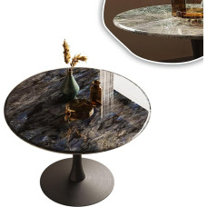Runder Esstisch aus Stein, Küchentisch für kleine Räume, Standardhöhe, Heimmöbel, perfekt für Wohnzimmer und Esszimmer, 60 x 75 cm