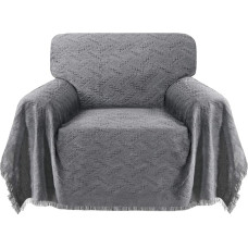 BellaHills Medvilninis metimo antklodė Sofos dangtis Minkšti metimai foteliui Sofa lova Throw Couch Cover Sofa Slipcovers Megzta dekoratyvinė antklodė 180x230cm Grey