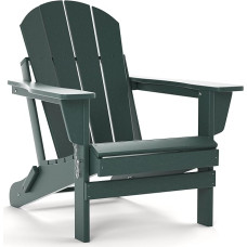 TORVA Adirondack Recycled Plastic HDPE Folding Outdoor Patio Chairs Lawn Chair Weather Resistant Adirondack Chair Dark Green