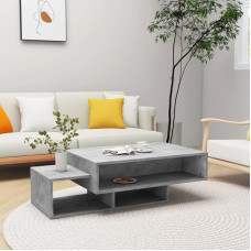 Svetainės žurnalinis staliukas 105 x 55 x 32 cm su 3 skyriais Šoninis staliukas Medinis daugiafunkcinis staliukas Miegamojo praktiškas žurnalinis staliukas Tvirtas patvarumas Betono pilka medžio medžiaga Metalas