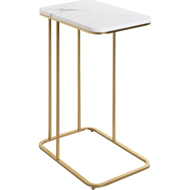 HAKU Möbel Beistelltisch, MDF, auksas, marmoroptik, T 30 x B 45 x H 67 cm