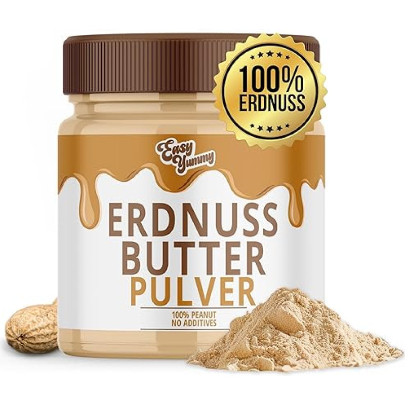 EASY YUMMY - Peanut Butter Powder (500g), 100% Peanut Butter Powder without Sugar, Peanut Powder