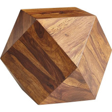 FineBuy Coffee Table 57 x 42.5 x 57 cm Sheesham Solid Wood Sofa Table Modern Living Room Table in Diamond Shape Wooden Table Solid Living Room Real Wood Table