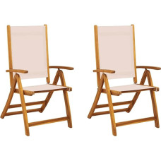 vidaXL Sodo kėdės 2 vienetai sulankstomų medžio masyvo akacijos ir tekstileno sodo kėdžių Lauko kėdė Balkono kėdė Terasos kėdė Sodo baldai