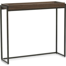 Šiuolaikinis konsolinis staliukas, minimalistinis konsolinis staliukas, siauras, iš pušies masyvo ir metalinio rėmo, skirtas fojė, prieškambariui, įėjimo zonai, svetainei (100 x 25 cm / 39 x 10 colių)