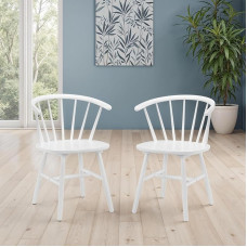 Julian Bowen Set of 2 Modena Dining Chairs - White