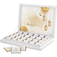 Asmeninis Ramadano Mubarako dovanų šokoladas, 16/24/32/32/48 vienetų, Halal šokoladiniai saldainiai, žibintų ir mečetės dizaino dovanų dėžutė, Eid Mubarakas, Ramadano dekoracijos, Ramadano dekoracijos, Ramazanas