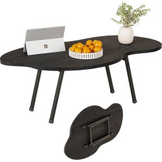 Klappbarer Couchtisch für kleine Räume, moderner Couchtisch, zusammenklappbar, Schwarz