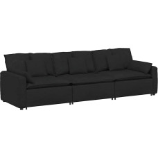 Modulinė sofa iš juodo audinio 324 x 105 x 64 cm šeimai ir draugams - patogi ir stabili Modelis3321089
