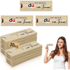 Forhandy Pack of 30 Du Bist Wichtig im Team Employee Gift for Chocolate Case Felt, Brown Chocolate Bar Packaging for Team Gift Thank You Gifts for Colleagues (without Chocolate)