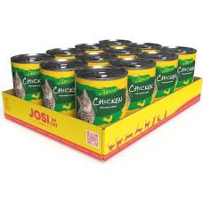 JosiCat Chicken in Jelly (12 x 400 g) | Adult | Premium klasės drėgnas maistas suaugusioms katėms | Vištiena drebučiuose | Vitaminas D3 ir E | Be grūdų | Powered by Josera | Drėgnas kačių maistas | Pakuotė po 12 vnt.