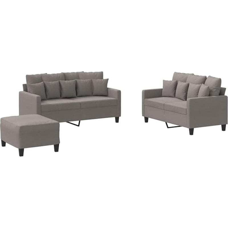 Taupe 2 sėdimų vietų sofa su kojūgaliais | Audinys (100% poliesteris), metalas, tekstilenas, fanera | Patogus poilsis namuose Model3201663
