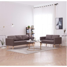 Pavėsinės kėdė Sofa gyvenamajam kambariui 2 dalių sofos rinkinys Audinys Taupe Tinka kiemui, kavinei, gyvenamajam kambariui
