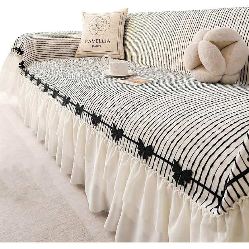 Generisch Sofa Rock, Sofa Überwurf-Decke Couch-Abdeckung Staub- und Fleckenresistente Sofa-Abdeckung für alle Jahreszeiten,D,180 * 420cm/71 * 165in