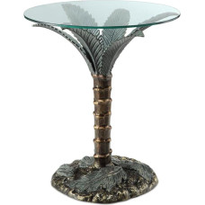 Liejamo aliuminio palmės medžio stiklo viršūnės stalelis