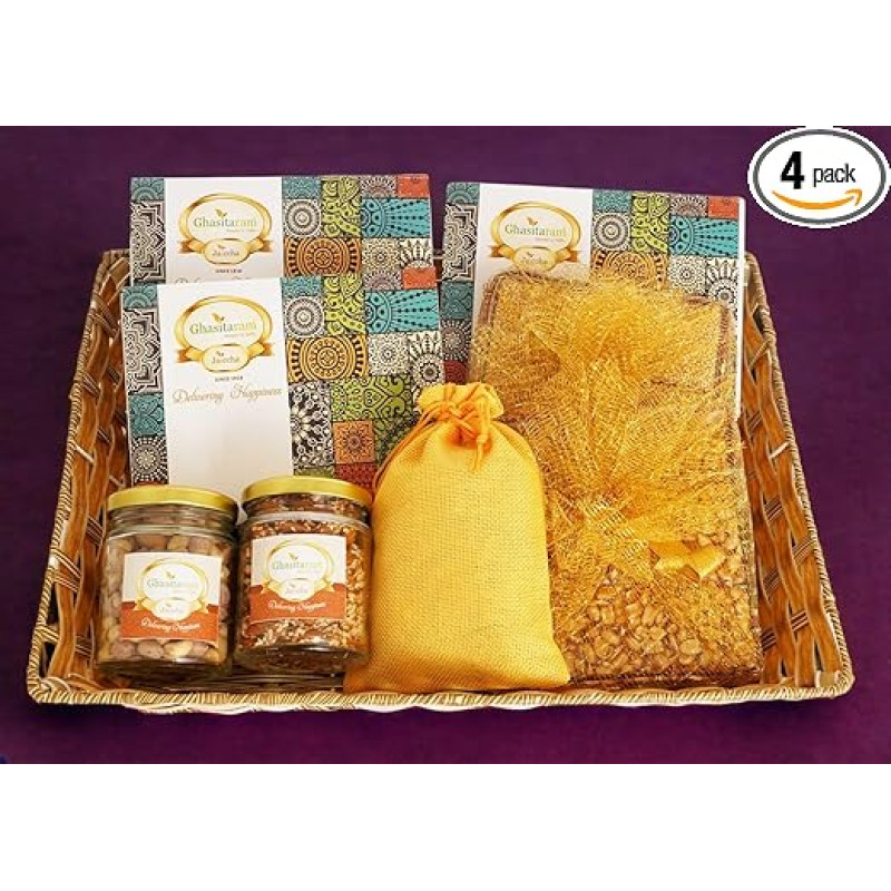 Ghasitaram Dovanos Jaiccha Lohri Saldumynai Gachak Hampers Lohri stačiakampis krepšelis