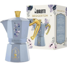 Bialetti Moka Express Bridgerton 6 Cups Anti-scald Handle Not Induction 6 Cups (270ml) Aluminium Sky Blue Wit