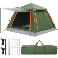 HAUSPROFI Zelt 2-3 Perosonen Pop Up Zelt, Camping Zelt mit Vorzelt Fenster, Große Wasserdicht Automatisches Wurfzelt, Doppeltürlüftung, Moskitoschutz, 2 Schichten Kuppelzelt für Camping Familien Reise
