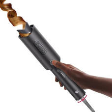 TYMO CURLPRO automatinė garbanojimo geležis, apsauga nuo karščio, 32 mm paplūdimio bangų garbanojimo geležis su 3 temperatūros lygiais, 160-210 °C, automatiškai besisukanti garbanojimo geležis didelėms ir mažoms garbanoms, metalinė pilka