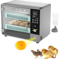 Eier Brutkästen zum Schlüpfen von 24 Eiern, Brutkasten für Eier Automatisches Drehen mit Feuchtigkeits- & Temperaturregelung, 5 Inkubationsmodi Schlüpfen für Hühner, Ente, Wachtel, Gans & Vogeleier