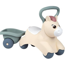 Smoby Toys Little Smoby Baby Ride-On Pony Ride-On Vehicle nuo 1 metų kūdikio vaikštynė su maža priekaba