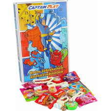 CAPTAIN PLAY Retro saldumynų advento kalendorius 2025, Kalėdų kalendorius su saldumynais, 348 g Retro advento kalendoriaus saldumynų