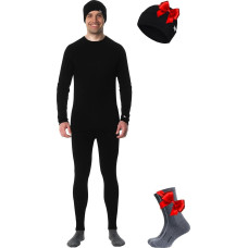 Merino.tech Merino Wool Base Layer Men's Thermal Underwear Set + Hat