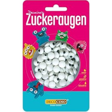 DECOCINO Valgomojo cukraus akys (2x25g) - dekoratyvinės akys gimtadienio tortams, keksiukams, keksiukams su puodeliais, keksiukams su pyragais, keksiukams su pyragaičiais