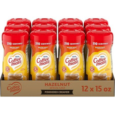 Nestle Coffee-Mate Coffee Creamer, Hazelnut, 15 oz Powder Creamer, Pack of 12