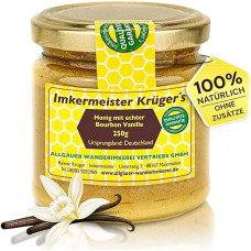 Allgäuer Wanderimkrei medus su tikra Burbono vanile, 250 g, tiesiogiai iš bitininko iš Vokietijos, gaminamas be pesticidų, bitininko Krügers kokybės garantija