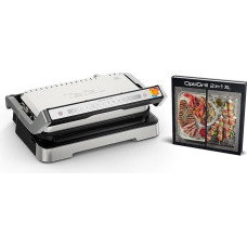 Tefal OptiGrill 2-in-1 XL Contact Grill, Hinged, Table Grill, 12 Programmes, Cooking Level Display, Removable XL Plates, Electric Grill, GC782D10