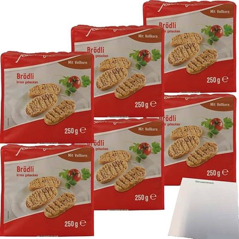 Vienas Tag Brödli Pilno grūdo traškučiai kepti 6 vnt. (6 x 250 g pakuotė) + usy Block