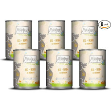 MjAMjAM Premium drėgnas ėdalas šunims - natūraliai skanus - ekologiška vištiena su morkomis, 6 vnt. (6 x 400 g), be grūdų, su papildoma mėsa