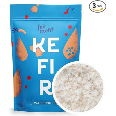 fairment - originalūs ekologiški vandens kefyro kristalai, pradinės vandens kefyro kultūros su sėkmės garantija ir instrukcijomis (3 x 30 g = 90 g kristalų 3 litrams) (3 pakuotės)