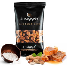 SNAGGER Honey Salt Peanuts - 100 g skrudintų ir sūdytų žemės riešutų | Saldus sūrus žemės riešutų užkandis žaidėjams, vakarėliams ir kasdienai | Traškus malonumas iš skrudintų riešutų